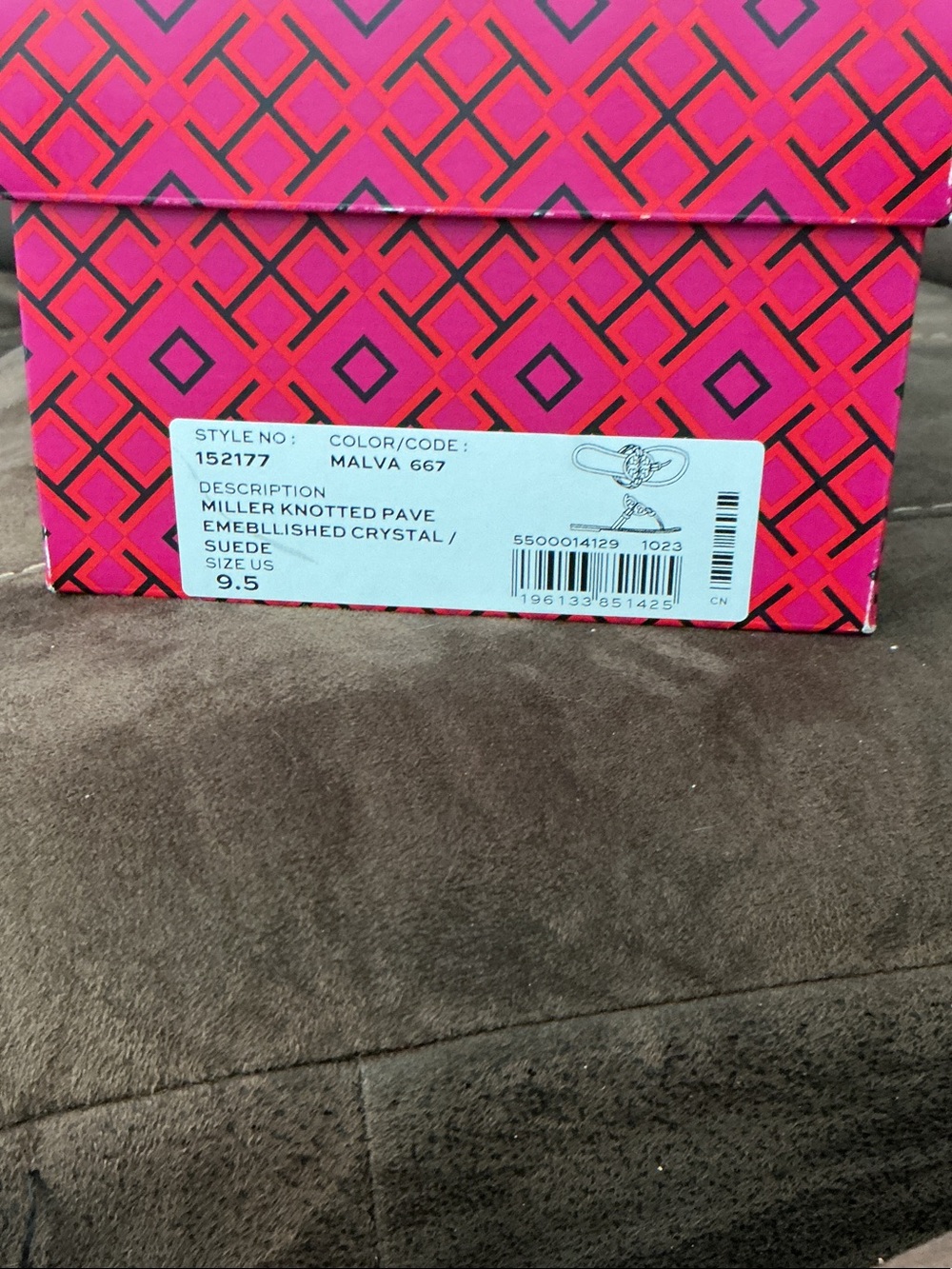 Tory Burch Blush Beaded Miller Thong Sandals - Picture 2 of 3
